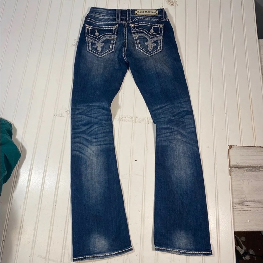 Rock Revival Kai, dark wash jeans. Great condition!
